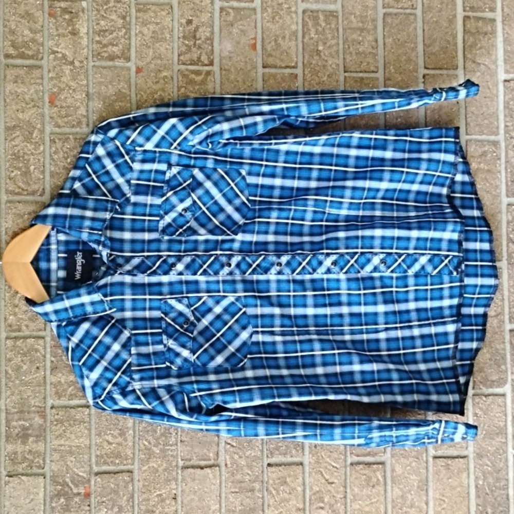 Wrangler plaid western yoke, Boy's X-large